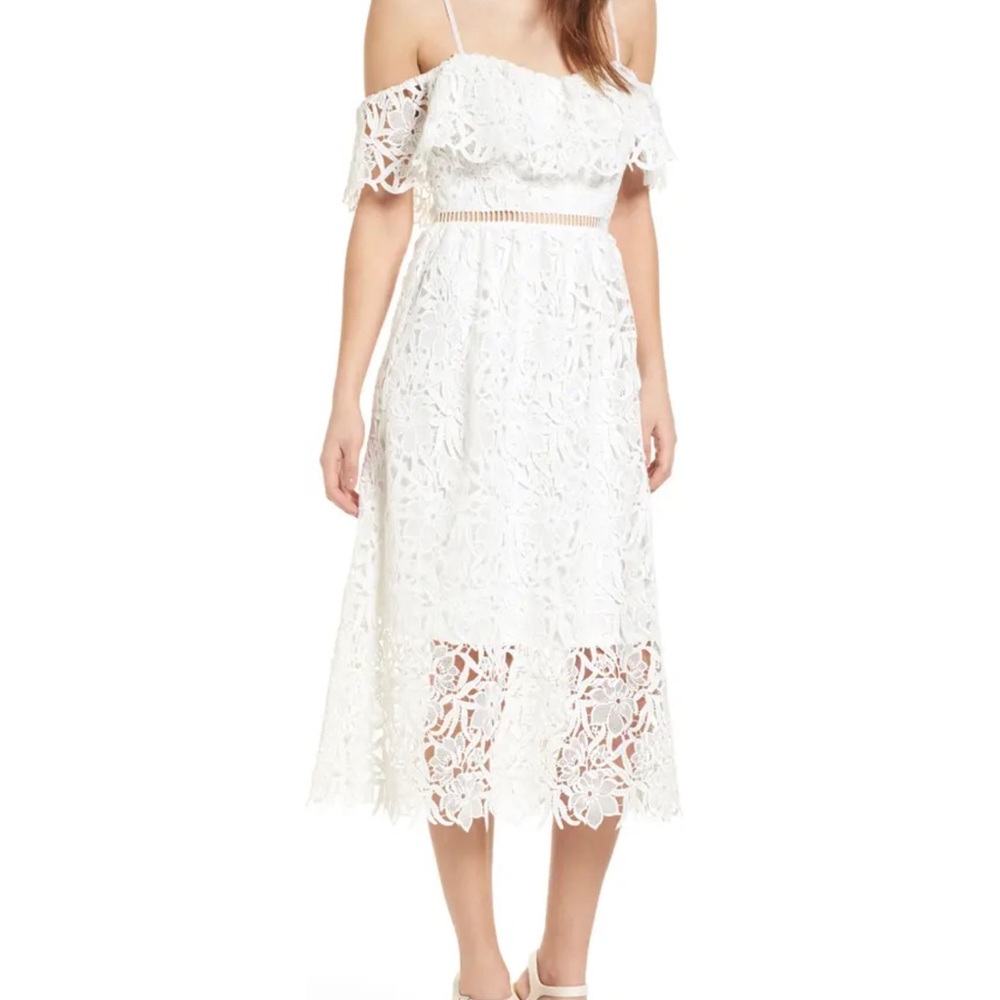 ASTR Lace Off the Shoulder Midi Dress